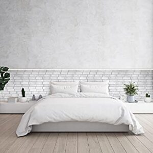 Retro-Art 3D Wall Panels, Pack of 10, Old Brick in White, PVC, 17.5" x 23.75", Cover 28.86 sq.ft. 571OG