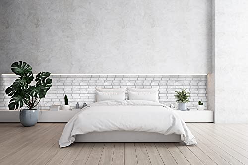 Retro-Art 3D Wall Panels, Pack of 10, Old Brick in White, PVC, 17.5" x 23.75", Cover 28.86 sq.ft. 571OG