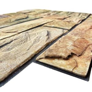 Retro-Art 3D Wall Panels, Pack of 6, Stacked Natural Limestone in Light Brown, PVC, 17.5" x 23.75", Cover 17.31 sq.ft. 566CY