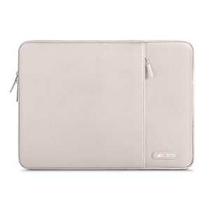 mosiso laptop sleeve bag compatible with macbook air/pro, 13-13.3 inch notebook, compatible with macbook pro 14 inch 2023-2021 a2779 m2 a2442 m1, polyester vertical case with pocket, stone gray