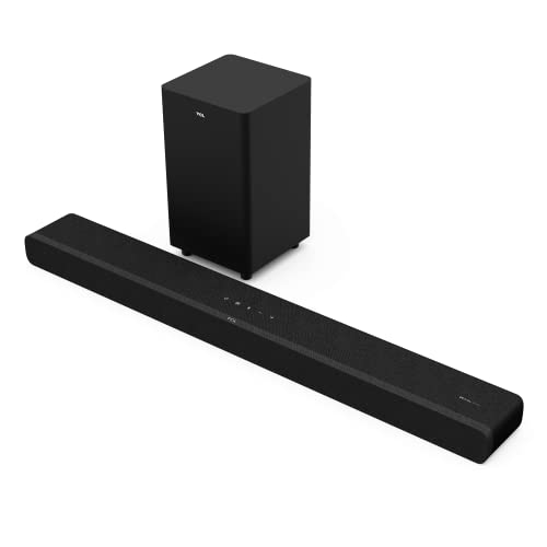 TCL Alto 8 Plus 3.1.2 Channel Dolby Atmos Smart Sound Bar with Wireless Subwoofer, WiFi, Works w/ Alexa, Google Assistant & Apple Airplay 2, Bluetooth – TS8132, 39-inch, Black