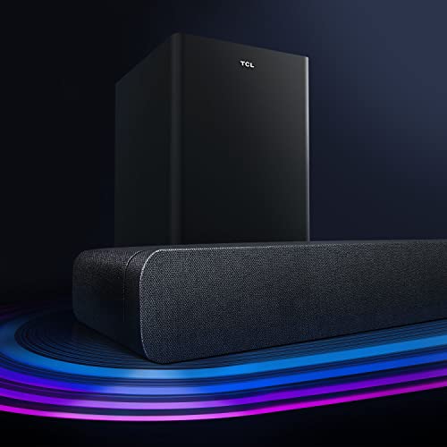TCL Alto 8 Plus 3.1.2 Channel Dolby Atmos Smart Sound Bar with Wireless Subwoofer, WiFi, Works w/ Alexa, Google Assistant & Apple Airplay 2, Bluetooth – TS8132, 39-inch, Black
