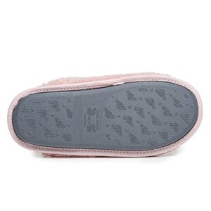 Laura Ashley Women's Sherpa Open Toe Scuff Slippers with Memory Foam, Soft Plush House Slippers for Ladies