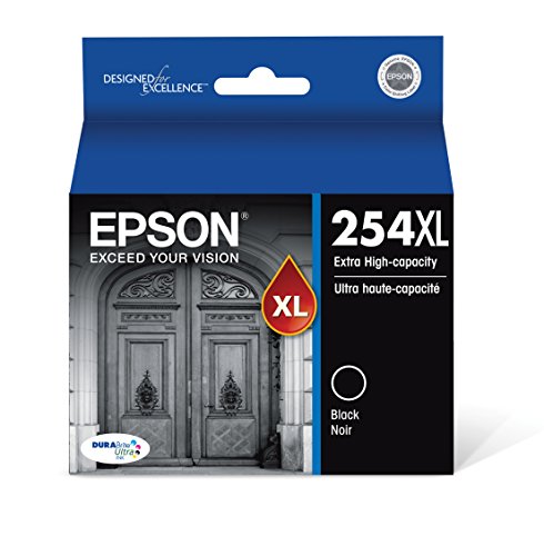 Epson DURABrite Ultra 254XL Extra High-Capacity -Ink -Cartridge, Black (T254XL120) & EPSON T252 DURABrite Ultra Ink Standard Capacity Color Combo Pack (T252520-S) for select WorkForce Printers, 1 Size