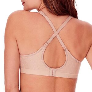 Bali Comfort Revolution Wireless Bra, Full-Coverage Wirefree Bra, Wireless Everyday Bra with Cool Comfort Fabric, Almond Zag, 36D