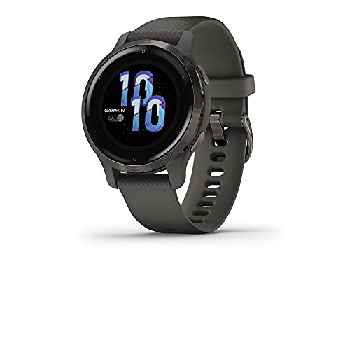 Garmin Venu 2S, Smaller-sized GPS Smartwatch with Advanced Health Monitoring and Fitness Features, Slate Bezel with Graphite Case and Silicone Band