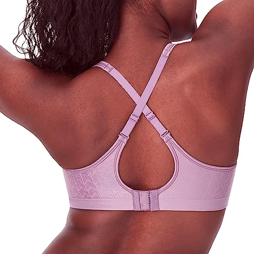 Bali Comfort Revolution Wireless Bra, Full-Coverage Wirefree Bra, Wireless Everyday Bra with Cool Comfort Fabric, Perfectly Purple Zag, 40C