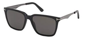 tom ford garrett ft 0862 shiny black/grey 56/17/145 men sunglasses