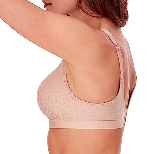 Bali Comfort Revolution Wireless Bra, Full-Coverage Wirefree Bra, Wireless Everyday Bra with Cool Comfort Fabric, Almond Zag, 42D