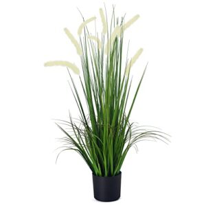 luxsego artificial plants dogtail grass, potted faux greenery plants for home, office, bathroom, wedding, garden, for her or him, decorative home accessories(35.4in)