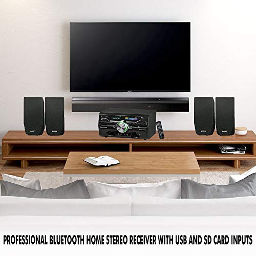 Technical Pro 4000 Watts Professional Bluetooth Home Audio Receiver w/Built-in DVD Player, Dual 1/4'' Mic and USB SD Inputs, Volume and Echo Controls, Remote Included, for Karaoke, Parties and More