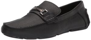 calvin klein men's magnus driving style loafer, black weave emboss 001, 12