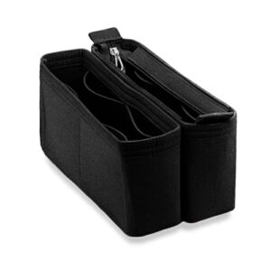zarsio felt purse organizer insert bag organizer, a set of 2 (black)