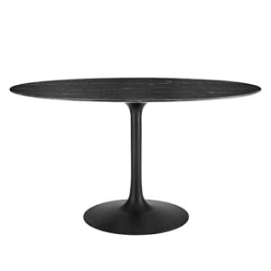 modway lippa dining table, 54 x 31.5 x 28.5, black