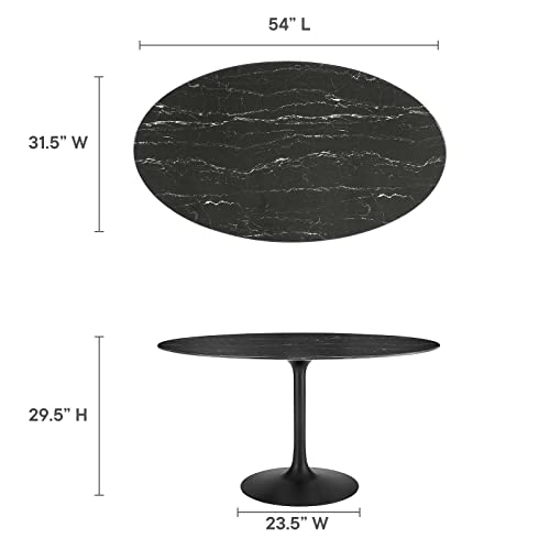 Modway Lippa Dining Table, 54 x 31.5 x 28.5, Black