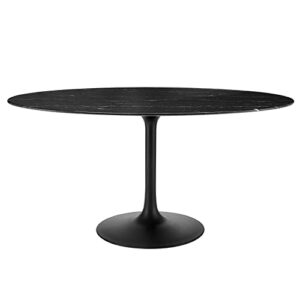 modway lippa dining table, 60 x 35.5 x 28.5, black