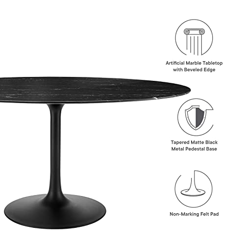 Modway Lippa Dining Table, 60 x 35.5 x 28.5, Black