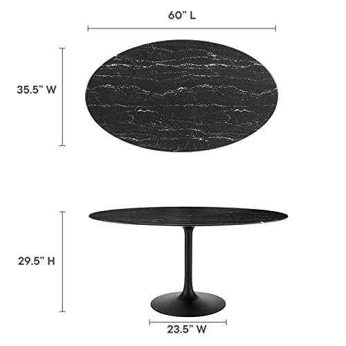 Modway Lippa Dining Table, 60 x 35.5 x 28.5, Black