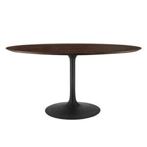 modway lippa dining table, 60 x 35.5 x 28.5, brown