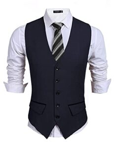 coofandy men's dress vest slim fit formal dress waistcoat casual business wedding suit vest