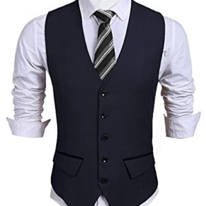 COOFANDY Men's Dress Vest Slim Fit Formal Dress Waistcoat Casual Business Wedding Suit Vest