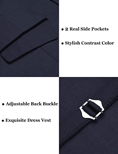 COOFANDY Men's Dress Vest Slim Fit Formal Dress Waistcoat Casual Business Wedding Suit Vest