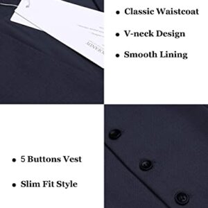 COOFANDY Men's Dress Vest Slim Fit Formal Dress Waistcoat Casual Business Wedding Suit Vest