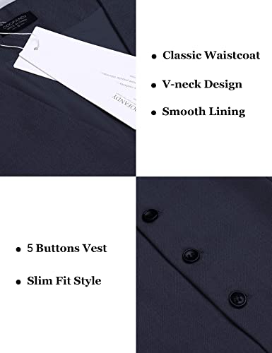 COOFANDY Men's Dress Vest Slim Fit Formal Dress Waistcoat Casual Business Wedding Suit Vest