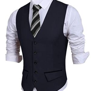 COOFANDY Men's Dress Vest Slim Fit Formal Dress Waistcoat Casual Business Wedding Suit Vest