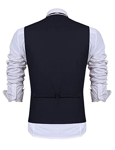 COOFANDY Men's Dress Vest Slim Fit Formal Dress Waistcoat Casual Business Wedding Suit Vest