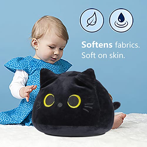 3D Black Cat Plush Toy Pillow, Cute Animal Cat-Shaped Stuffed Pillow Cushion Great Gifts / Gifted for Birthday , Valentine's Day , Christmas to Give Girlfriend，Children and Kids (Black-M(8.3"))