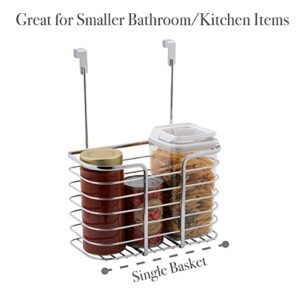 Kitchen Details 1 Tier Over the Cabinet Organizer | Single Basket | Door Hanging Storage | Bathroom | Kitchen | Chrome