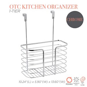Kitchen Details 1 Tier Over the Cabinet Organizer | Single Basket | Door Hanging Storage | Bathroom | Kitchen | Chrome