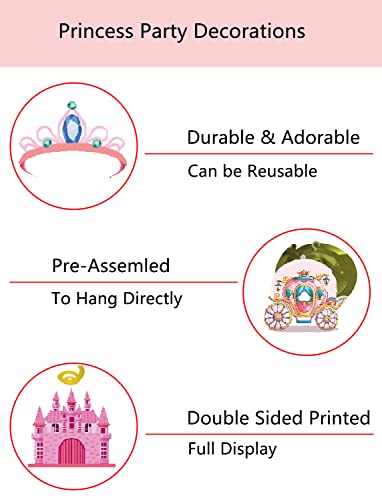 JHkim Princess Party Decorations, 30 CT Princess Birthday Party Supplies for Baby Shower Decorations, Princess Theme Birthday Party