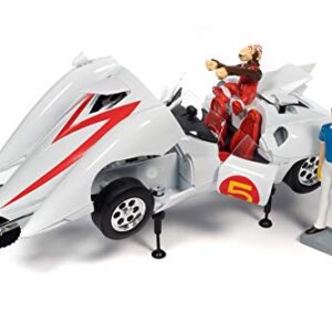 Auto World Speed Racer Mach 5 with Chim Chim and Speed Racer Figures. , Speed Racer AWSS124-1/18 Scale Diecast Model Toy Car