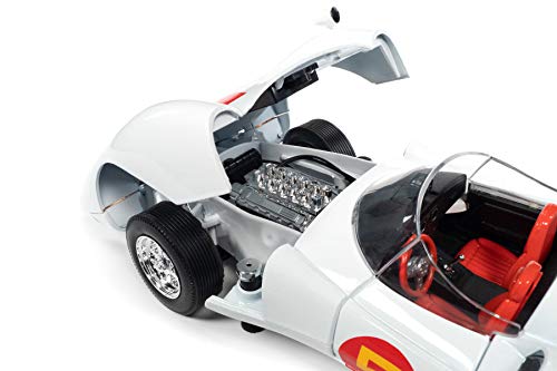 Auto World Speed Racer Mach 5 with Chim Chim and Speed Racer Figures. , Speed Racer AWSS124-1/18 Scale Diecast Model Toy Car