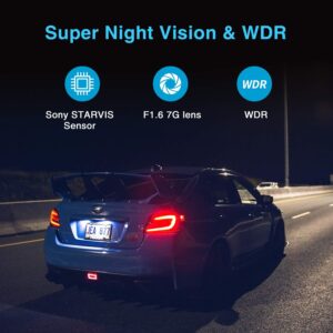 VIOFO A129 Duo Dual Lens Dash Cam Full HD 1080P 140° Wide Angle Front and Rear Dashboard Camera w/GPS WiFi, Parking Mode, Supercapacitor, Low Light Vision G-Sensor (Renewed)