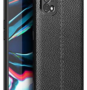 GUOQING for Oppo Realme 7 Pro Case,Shockproof High Impact Tough Rubber Rugged Hybrid Case Protective Anti-Shock Shatter-Resistant Mobile Phone CaseLeather Texture (Color : Black)