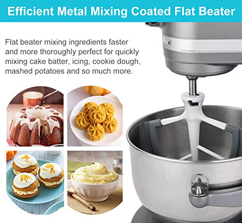 Lawenme Flex Edge Beater for Kitchenaid 6 Quart Bowl- Lift Stand Mixer, Beater Paddle with Scraper for 6 QT Bowl- Lift Mixers, Attachments for Mixer 6 qt