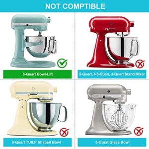 Lawenme Flex Edge Beater for Kitchenaid 6 Quart Bowl- Lift Stand Mixer, Beater Paddle with Scraper for 6 QT Bowl- Lift Mixers, Attachments for Mixer 6 qt