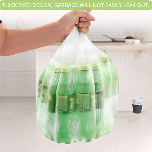 Biodegradable Bathroom Trash Bags 2 Gallon Garbage Bags, 100 Counts 7.5 Liters Wastebasket Trash Liners for Office Home, White
