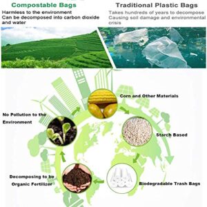 Biodegradable Bathroom Trash Bags 2 Gallon Garbage Bags, 100 Counts 7.5 Liters Wastebasket Trash Liners for Office Home, White