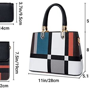TIBES Handbags for Women Ladies Tote Shoulder Bags Satchel Top Handle Satchel Purse 3 pcs Set in Pretty Color Combination