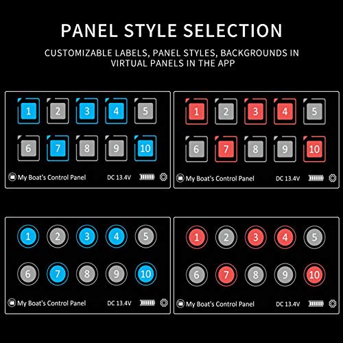 Control Switch Panel, 10P Membrane Control Switch Panel Bluetooth APP Control with Backlight Module LED Touch Built?in PPTC for RV Boat