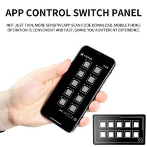 Control Switch Panel, 10P Membrane Control Switch Panel Bluetooth APP Control with Backlight Module LED Touch Built?in PPTC for RV Boat