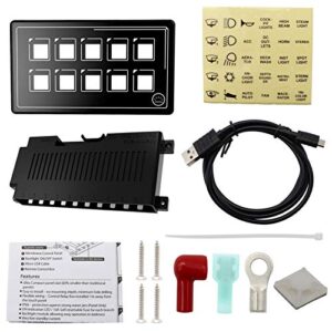 Control Switch Panel, 10P Membrane Control Switch Panel Bluetooth APP Control with Backlight Module LED Touch Built?in PPTC for RV Boat