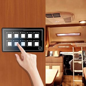 Control Switch Panel, 10P Membrane Control Switch Panel Bluetooth APP Control with Backlight Module LED Touch Built?in PPTC for RV Boat