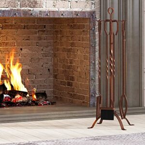 Fire Beauty 5 Pieces Fireplace Tools Set(Antique Bronze)