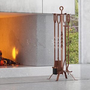 Fire Beauty 5 Pieces Fireplace Tools Set(Antique Bronze)