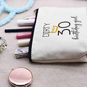 LIBIHUA Dirty 30 Birthday Girl - Funny 30th Birthday Gift for Women,Her,Sister,Daughter,Best Friend,Coworker - Turning Thirty Gift - 30 Years Old Gift - Makeup Bag Cosmetic Bag Travel Pouch Gift